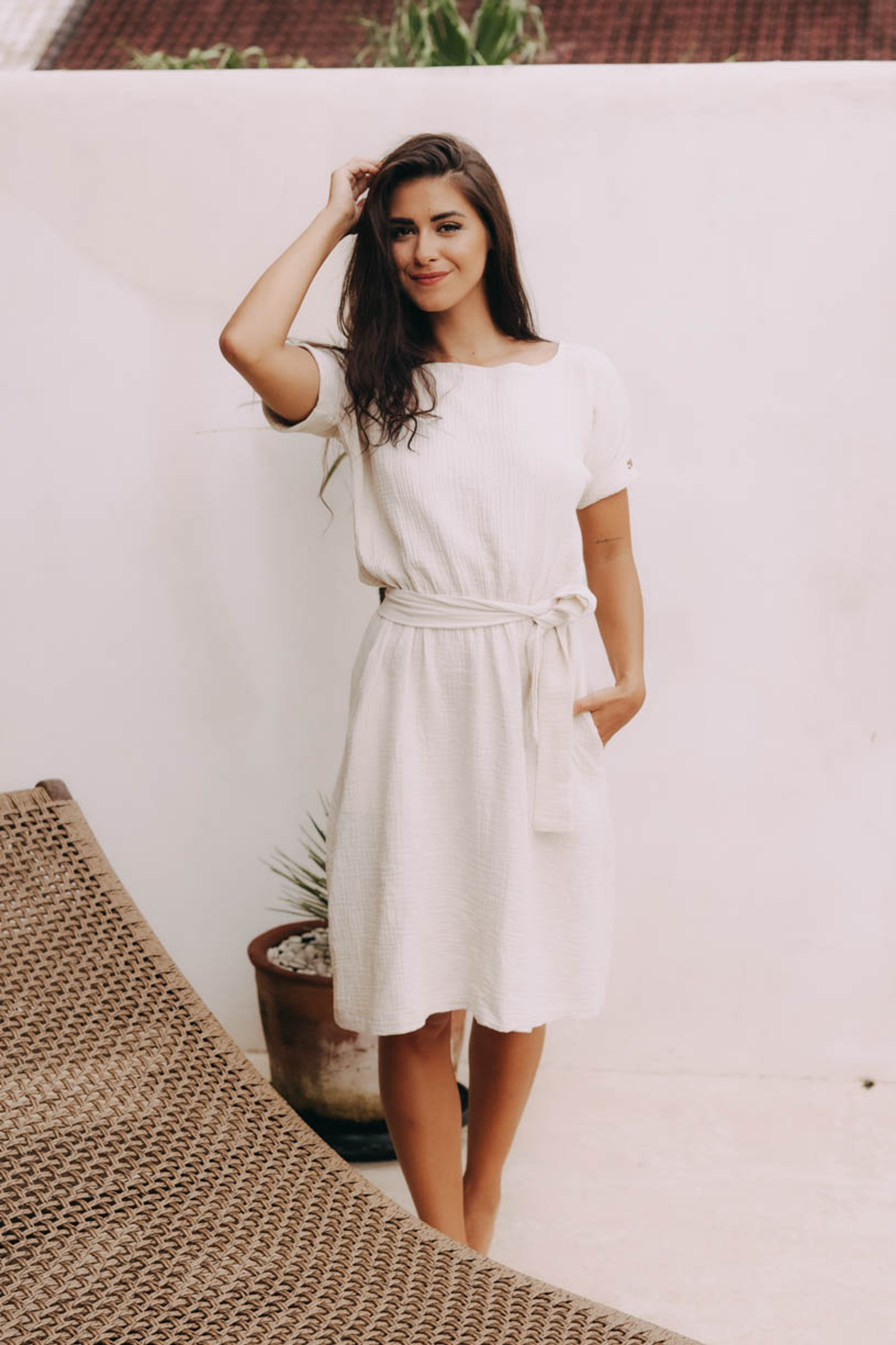 Šaty Boho Short Linen