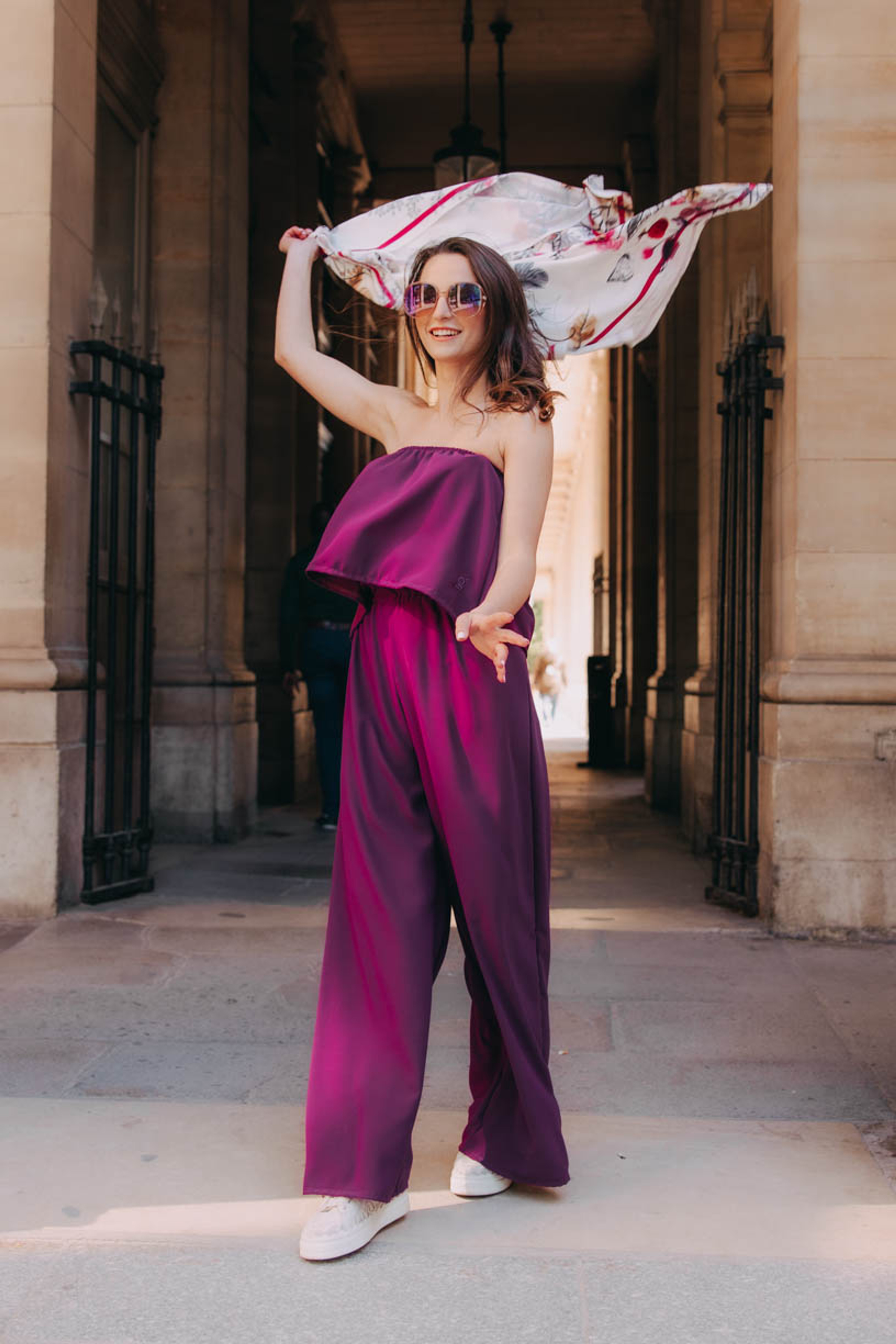 Kalhotový Overal Jalia Violet Paris