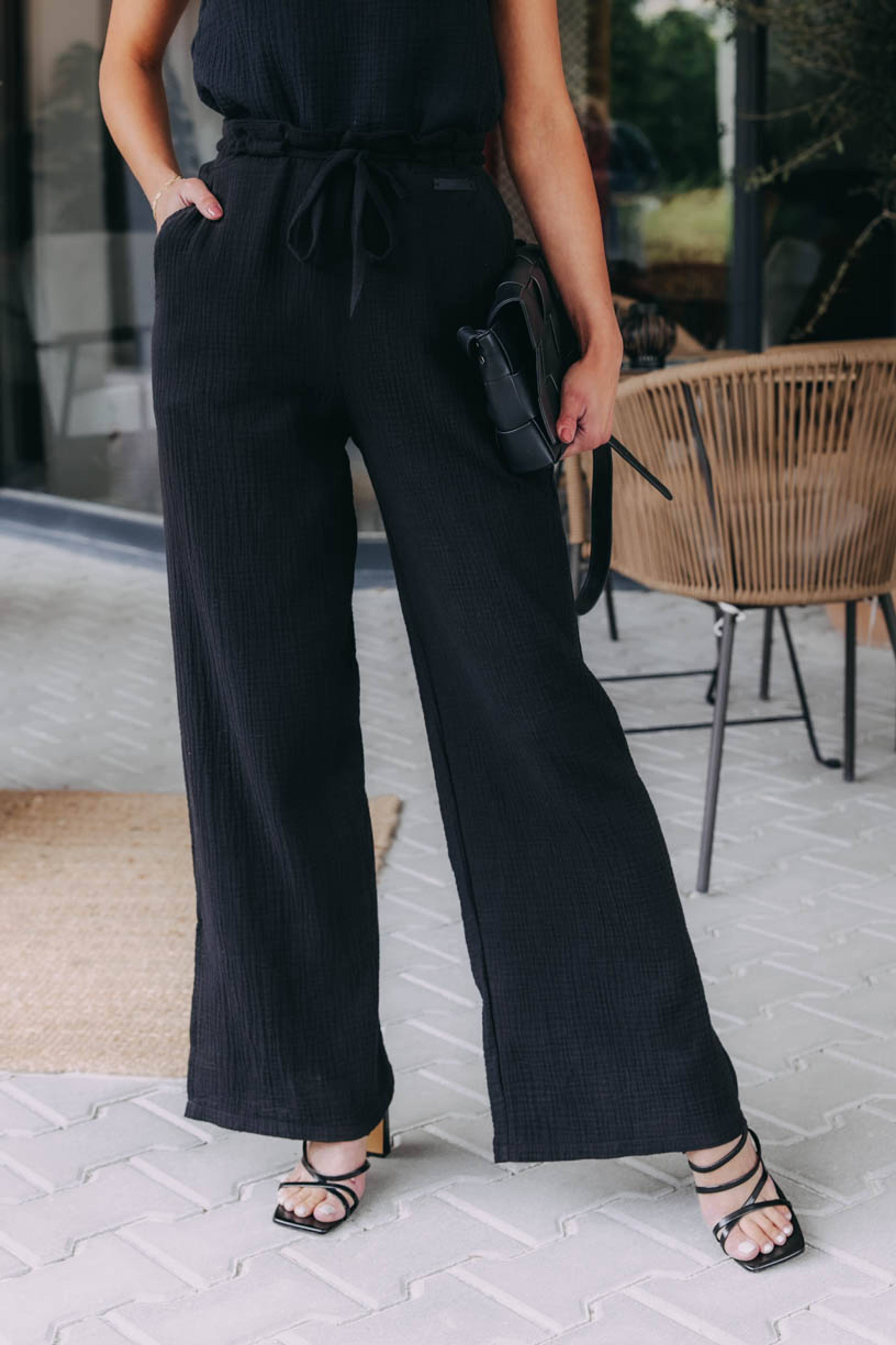 Kalhoty Vito Mousseline Black