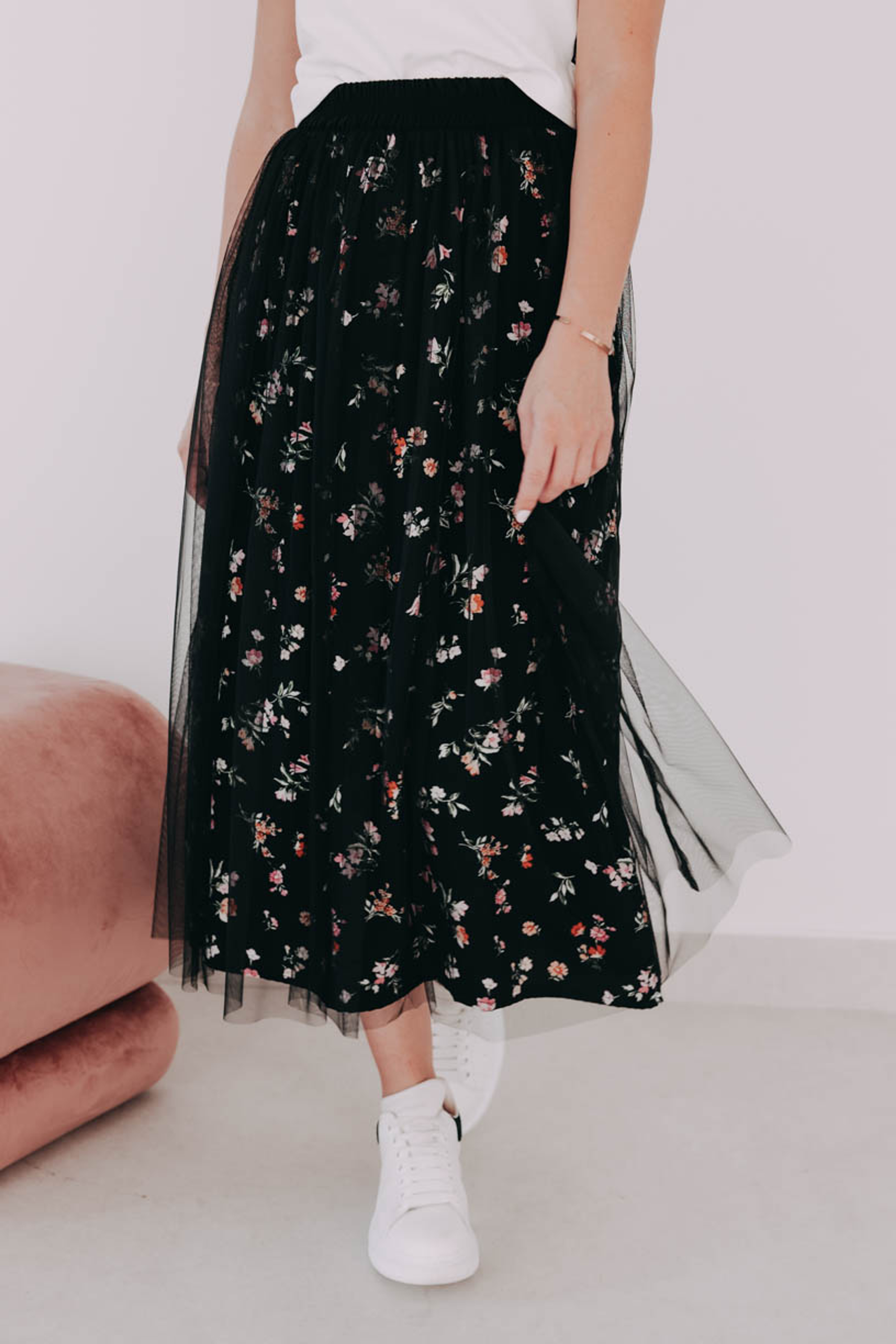 Sukně Tia Midi Black Flo