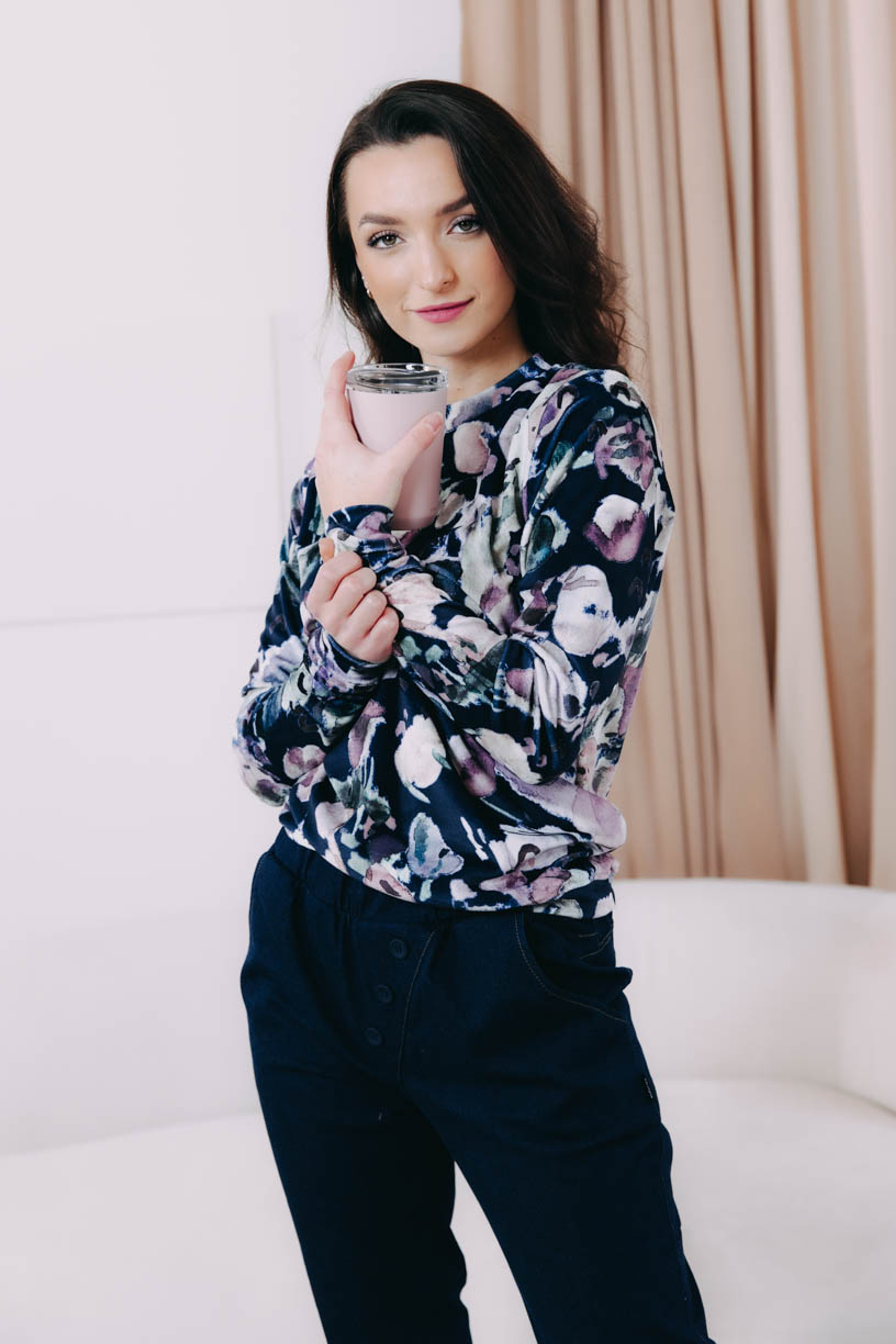 Mikina Zakir Soft Navy Flo