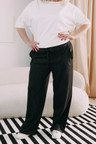 Kalhoty Vito Black Stripe Plus