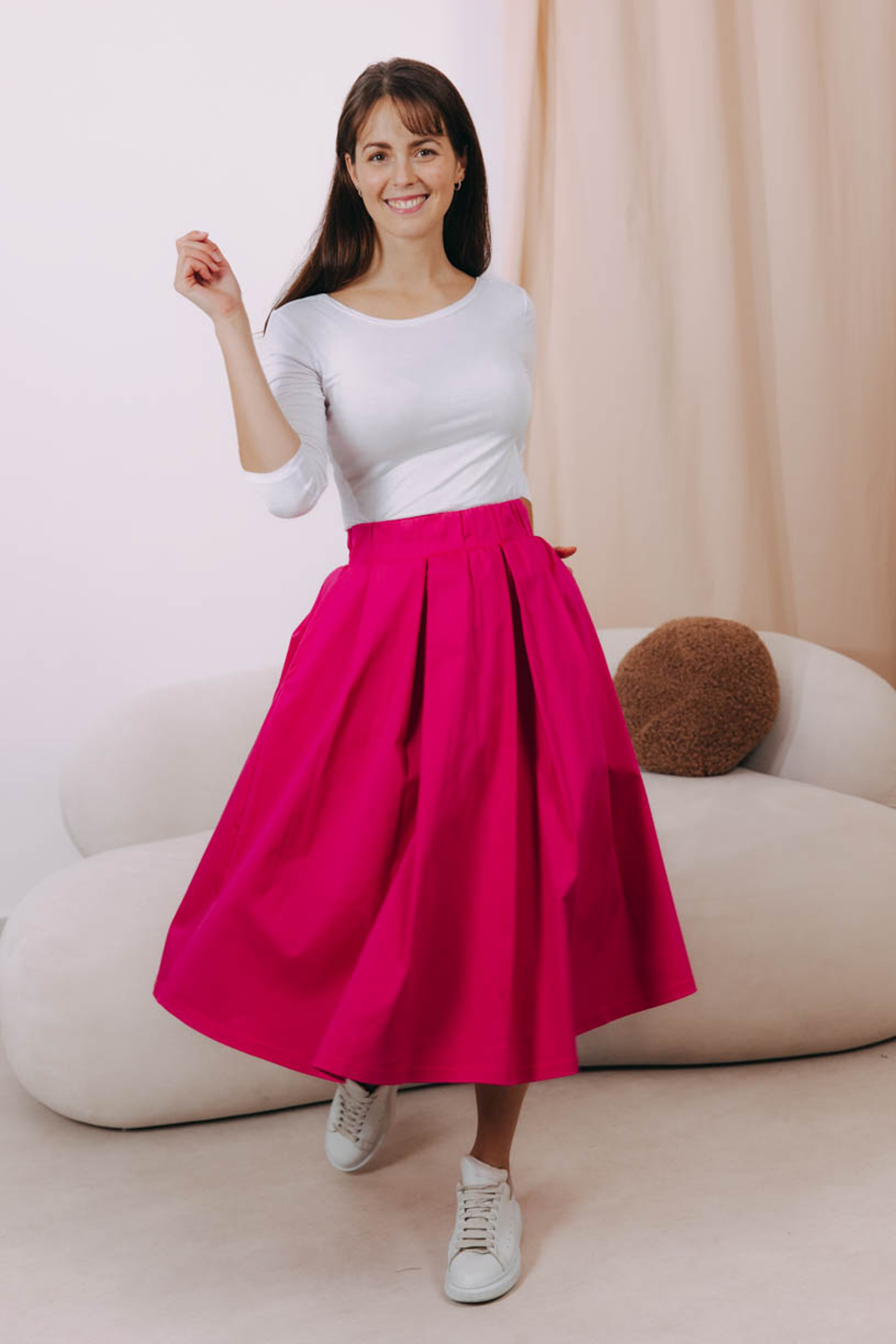 Sukně Malkia Midi Hot Pink