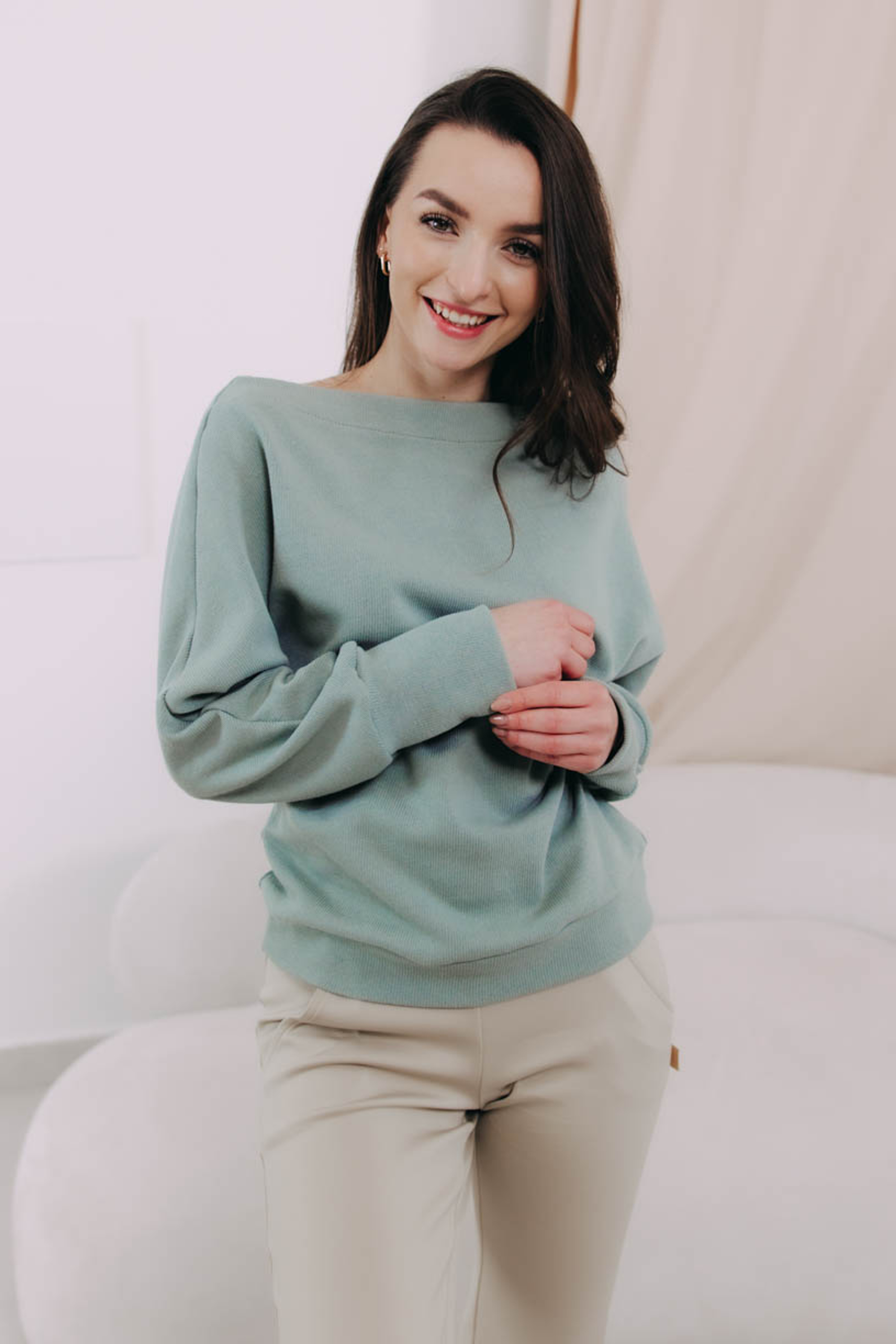 Svetr Tenen Olive