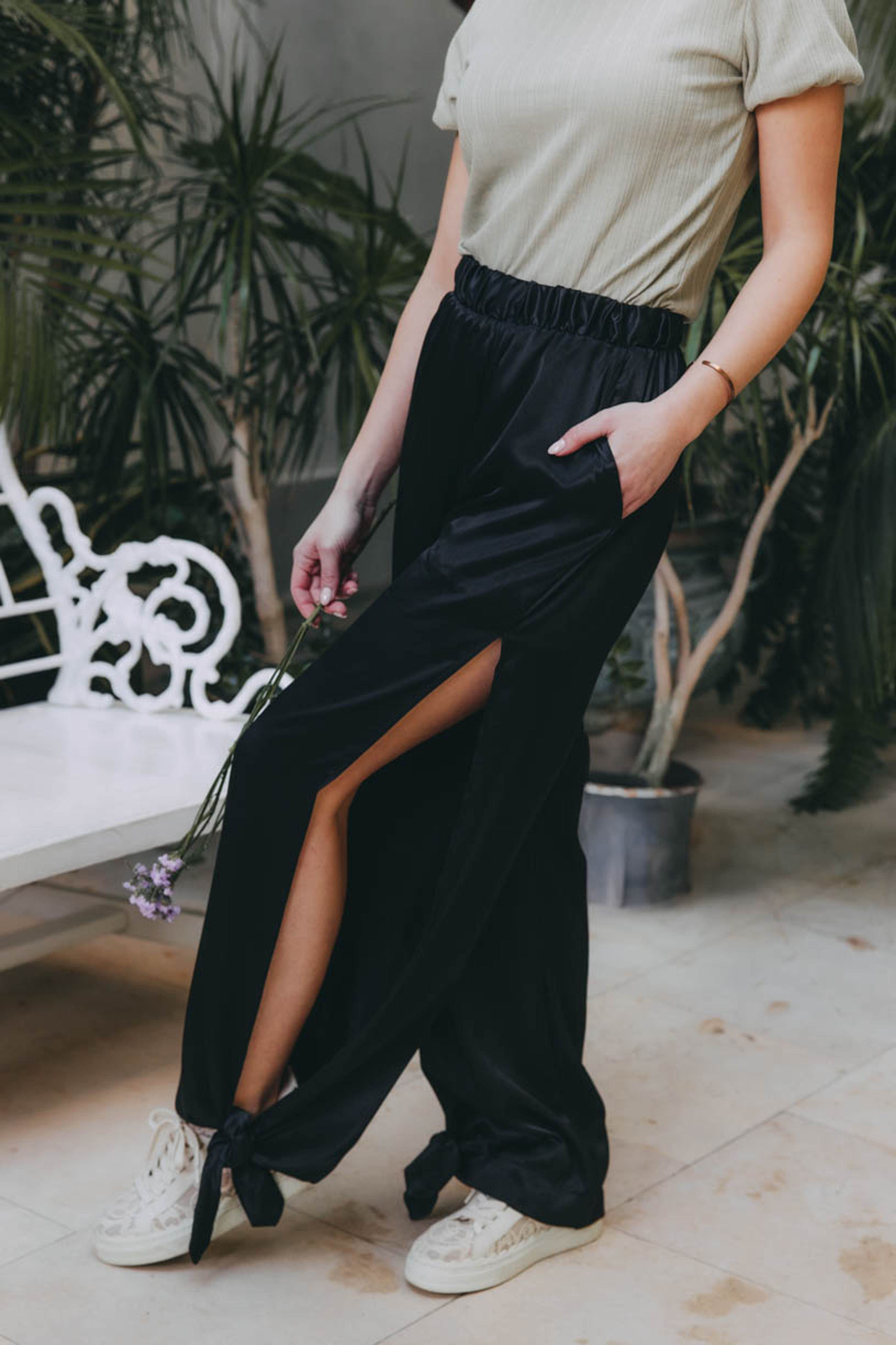 Kalhoty Sayari Black Pure