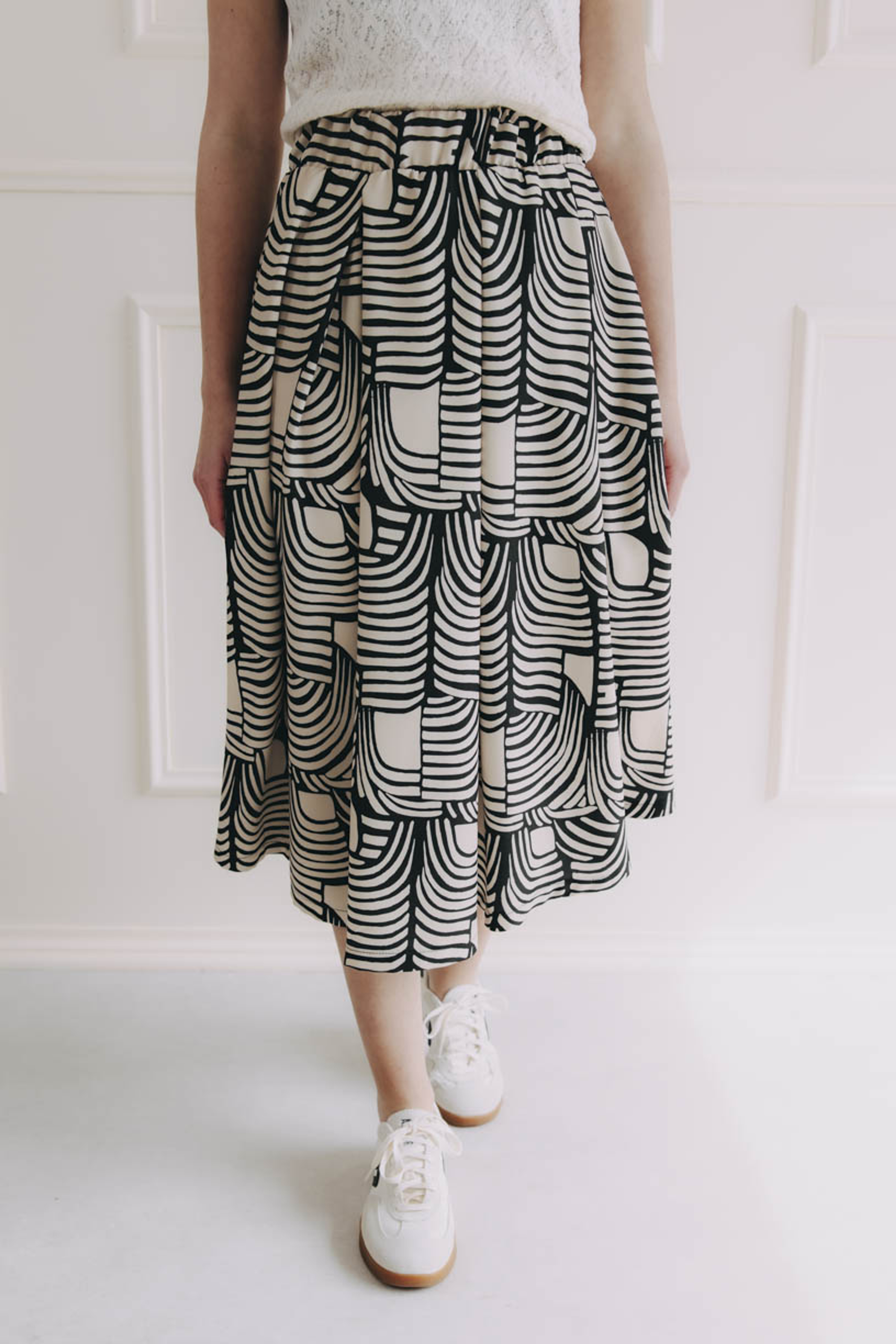 Sukně Malkia Summer Midi Beige Abstract