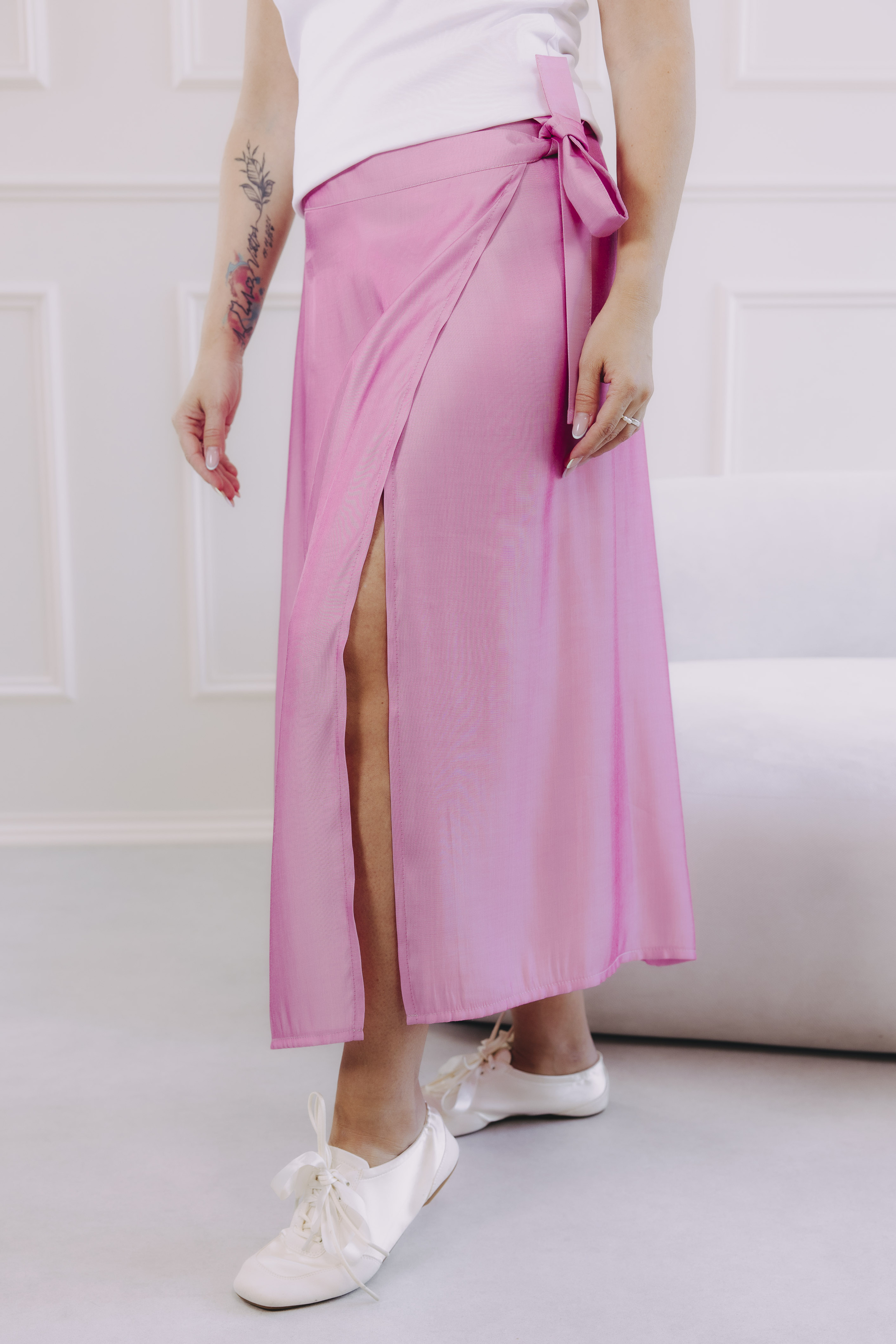 Sukně Eniola Midi Pink Shine