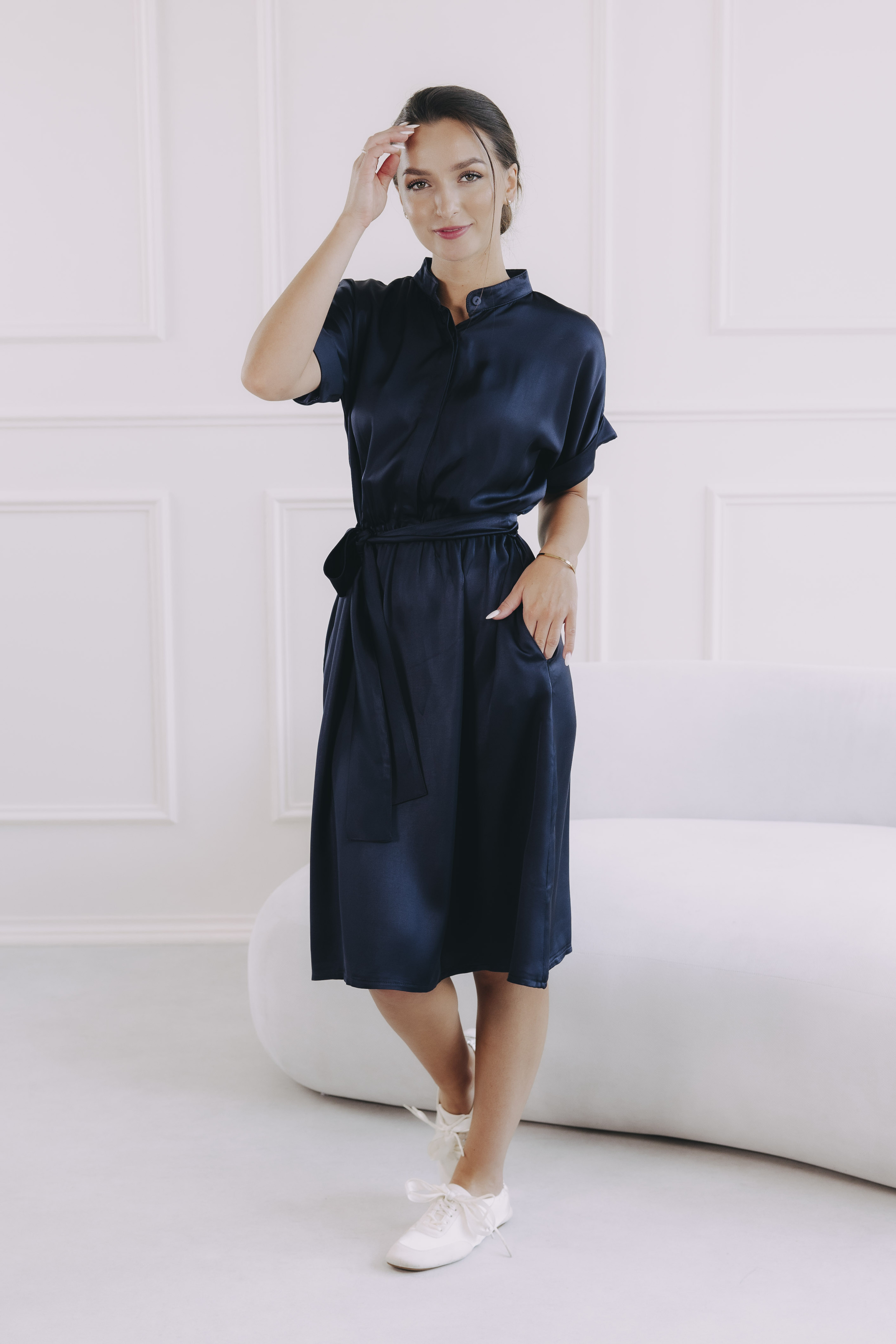 Šaty Yenge Silky Eco Short Navy