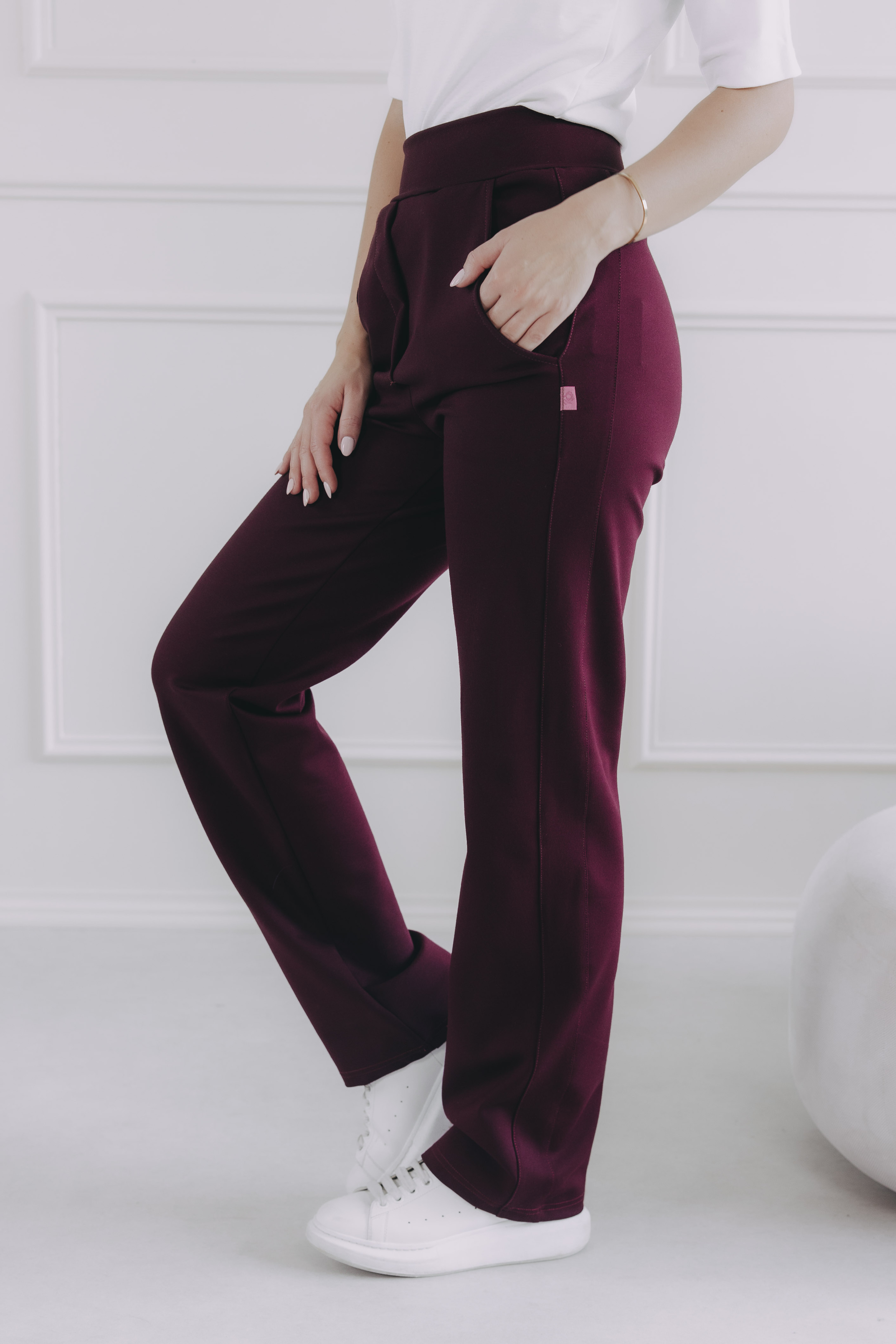 Kalhoty Zen Thin High Burgundy